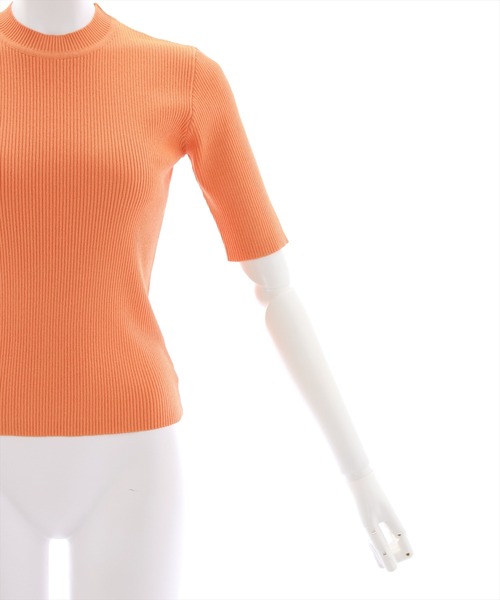 clear（クリア）の「×5分袖ハイネックニットトップス（ニット/セーター・レディース・イエロー/オレンジ/ピンク/オフホワイト/ブルー/イエロー系その他/グレイッシュベージュ/ブルー系その他2/ブラック・F）」の12枚目の写真