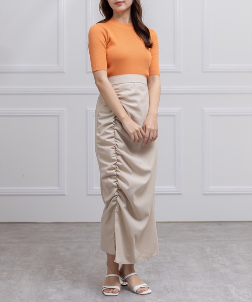 clear（クリア）の「×5分袖ハイネックニットトップス（ニット/セーター・レディース・イエロー/オレンジ/ピンク/オフホワイト/ブルー/イエロー系その他/グレイッシュベージュ/ブルー系その他2/ブラック・F）」の18枚目の写真