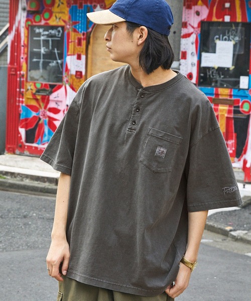 retock's】ロゴ刺繍/ピスネーム ヴィンテージライクピグメント加工