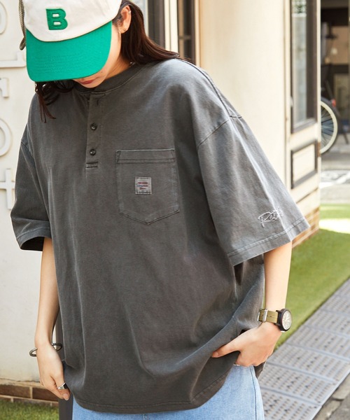 retock's】ロゴ刺繍/ピスネーム ヴィンテージライクピグメント加工