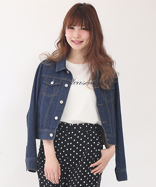 one after another NICE CLAUP(ワンアフターアナザーナイスクラップ)の「【mina8月号掲載ナイスクラップ】4.5オンス Gジャン(デニムジャケット・レディース・オフホワイト/インディゴブルー・FREE)」の2枚目の写真