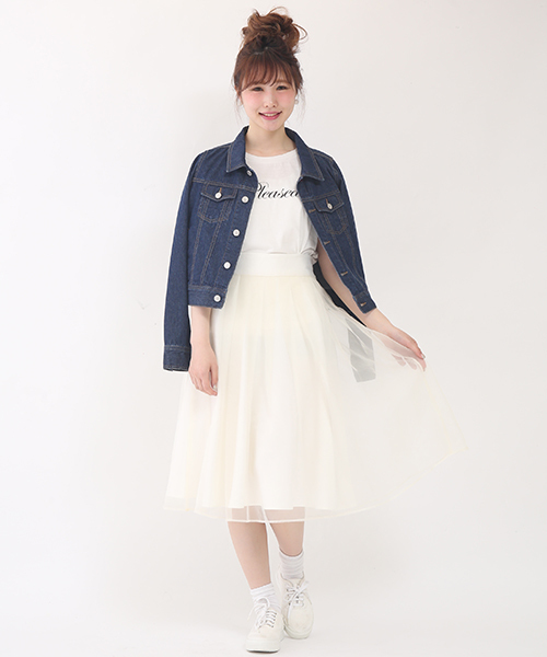 one after another NICE CLAUP(ワンアフターアナザーナイスクラップ)の「【mina8月号掲載ナイスクラップ】4.5オンス Gジャン(デニムジャケット・レディース・オフホワイト/インディゴブルー・FREE)」の9枚目の写真