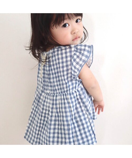 apres les cours（アプレレクール）の「【一部WEB限定カラー】GIRLS うしろリボンガーゼパジャマ（ルームウェア/パジャマ・キッズ・ベージュ/イエロー/ブルー・100/90/110/120/130/80）」の6枚目の写真