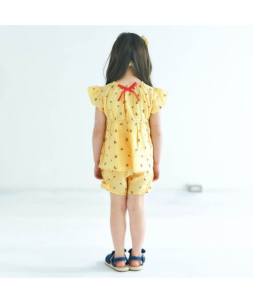 apres les cours（アプレレクール）の「【一部WEB限定カラー】GIRLS うしろリボンガーゼパジャマ（ルームウェア/パジャマ・キッズ・ベージュ/イエロー/ブルー・100/90/110/120/130/80）」の15枚目の写真