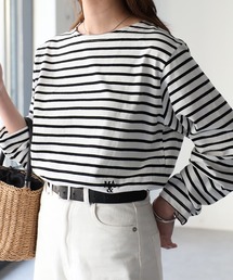 Riberry | ワンポイント刺繍ボーダーロンT(Tシャツ/カットソー)