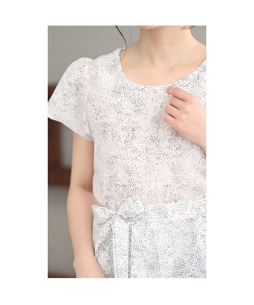 Sawa a la mode（サワアラモード）の「ドット柄ペプラムトップス（Tシャツ/カットソー・レディース・ホワイト/レッド・FREE）」の4枚目の写真