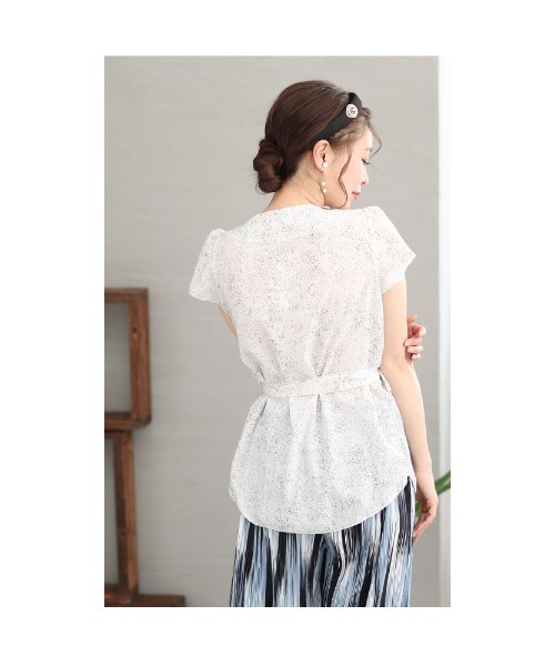 Sawa a la mode（サワアラモード）の「ドット柄ペプラムトップス（Tシャツ/カットソー・レディース・ホワイト/レッド・FREE）」の12枚目の写真