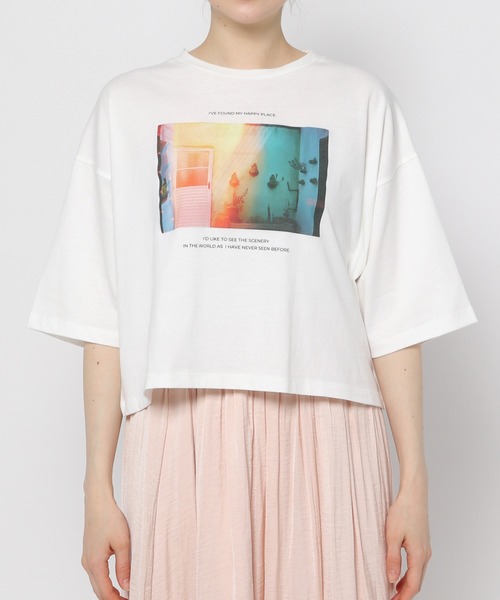 mysty woman（ミスティウーマン）の「フラワーフォトショートT　904295（Tシャツ/カットソー・レディース・ホワイト系その他/ホワイト系その他3/ホワイト系その他2・FREE）」の16枚目の写真