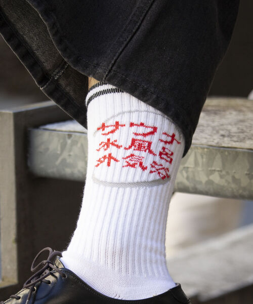 GLOSTER（グロスター）の「【GLOSTER/グロスター】＼待望の第2弾／カルチャーソックス ラインソックス（ソックス/靴下・メンズ・ブルー/レッド系その他2/レッド系その他/ブラック/ネイビー・FREE）」の2枚目の写真