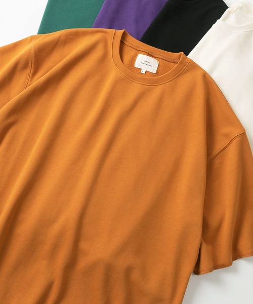 make a ray!(メイク ア レイ!)の「カットオフデザイン 裏毛素材 ビッグシルエット半袖Tシャツ/オーバーサイズ/全10色展開(Tシャツ/カットソー・メンズ・ブラック/アイボリー/マスタード/パープル/ミント/グレー/オレンジ/スモークピンク/ロイヤルブルー/グリーン・M/XL/L)」の1枚目の写真