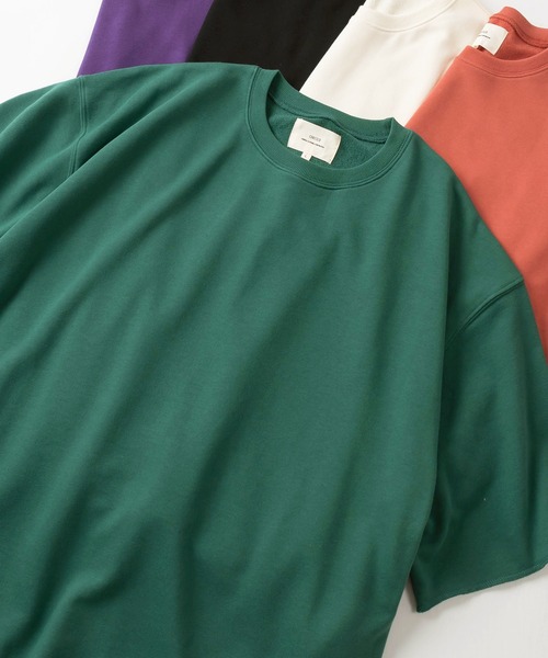 make a ray!(メイク ア レイ!)の「カットオフデザイン 裏毛素材 ビッグシルエット半袖Tシャツ/オーバーサイズ/全10色展開(Tシャツ/カットソー・メンズ・ブラック/アイボリー/マスタード/パープル/ミント/グレー/オレンジ/スモークピンク/ロイヤルブルー/グリーン・M/XL/L)」の5枚目の写真