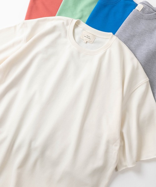 make a ray!(メイク ア レイ!)の「カットオフデザイン 裏毛素材 ビッグシルエット半袖Tシャツ/オーバーサイズ/全10色展開(Tシャツ/カットソー・メンズ・ブラック/アイボリー/マスタード/パープル/ミント/グレー/オレンジ/スモークピンク/ロイヤルブルー/グリーン・M/XL/L)」の2枚目の写真