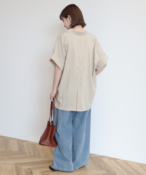 AMERICAN HOLIC（アメリカンホリック）の「半袖ジレジャケット（その他アウター・レディース・ブラック/ライトベージュ・M/L）」の16枚目の写真