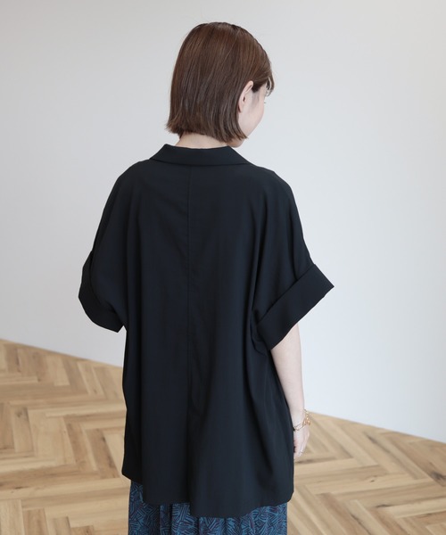 AMERICAN HOLIC（アメリカンホリック）の「半袖ジレジャケット（その他アウター・レディース・ブラック/ライトベージュ・M/L）」の4枚目の写真