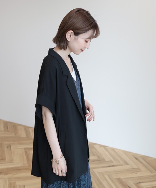 AMERICAN HOLIC（アメリカンホリック）の「半袖ジレジャケット（その他アウター・レディース・ブラック/ライトベージュ・M/L）」の15枚目の写真