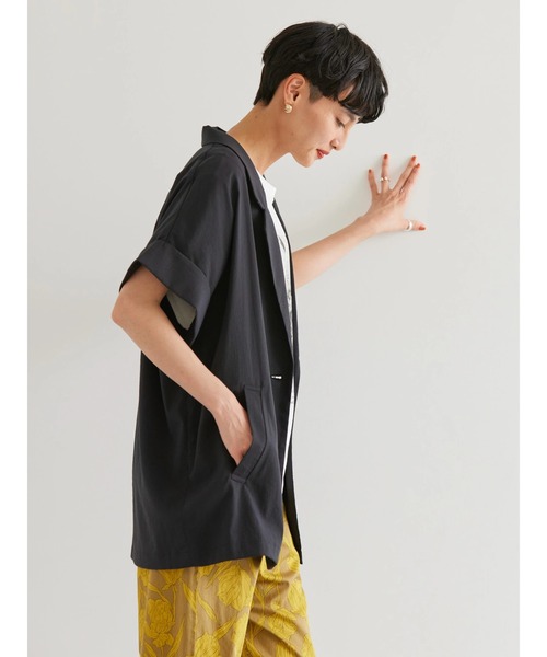 AMERICAN HOLIC（アメリカンホリック）の「半袖ジレジャケット（その他アウター・レディース・ブラック/ライトベージュ・M/L）」の18枚目の写真