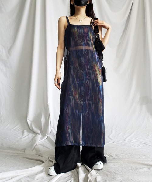 【HARE】美品♡ダークグレーキャミワンピース バックスリット HARE】美品♡ダークグレーキャミワンピース バックスリット