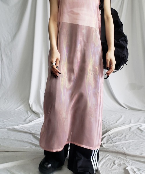 ワンピース Aurora dress dot Innocent World｜ストライプサーキュラーフレアーワンピース（新