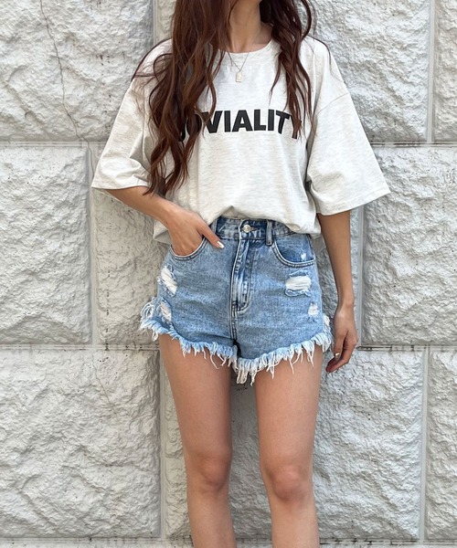 GLAMOROUS JANE(グラマラスジェーン)の「ワッペンプリント半袖Tシャツ(Tシャツ/カットソー・レディース・ミント/ブラック/オフホワイト/杢グレー・FREE)」の20枚目の写真