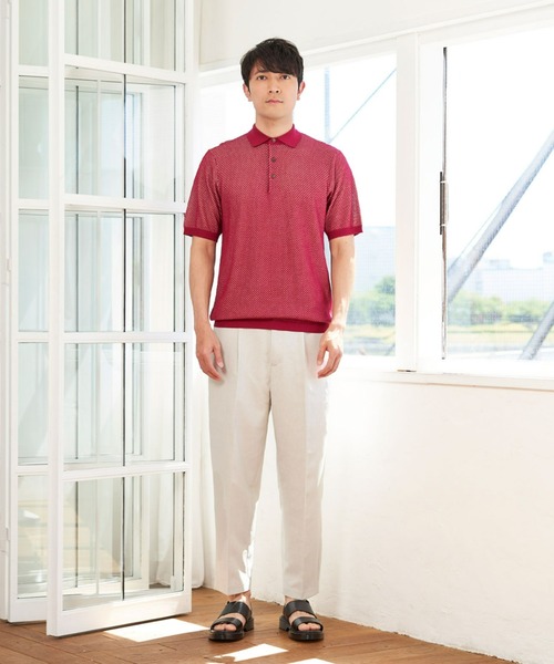 Pitta Re:)（ピッタリ）の「ニットポロ レギュラー 半袖ポロシャツ（ポロシャツ・メンズ・チャコールグレー/ネイビー/レッド・S/M/L/LL）」の14枚目の写真