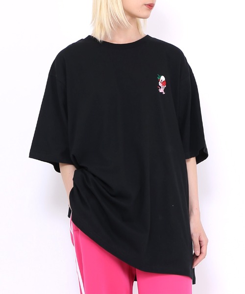 PUNYUS(プニュズ)の「ワンポイントT(Tシャツ/カットソー・レディース・ブラック/ホワイト・4/3/2/1)」の2枚目の写真