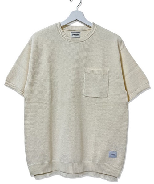 ALWAYS GOOD TIME(オルウェイズグッドタイム)の「【BAEXFATE】クルーネックショートスリーブニットTシャツ(Tシャツ/カットソー・メンズ・ブルーグレー/ナチュラル/チャコールグレー・M/L/XL)」の5枚目の写真