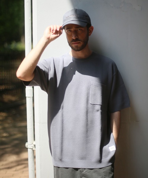ALWAYS GOOD TIME(オルウェイズグッドタイム)の「【BAEXFATE】クルーネックショートスリーブニットTシャツ(Tシャツ/カットソー・メンズ・ブルーグレー/ナチュラル/チャコールグレー・M/L/XL)」の22枚目の写真