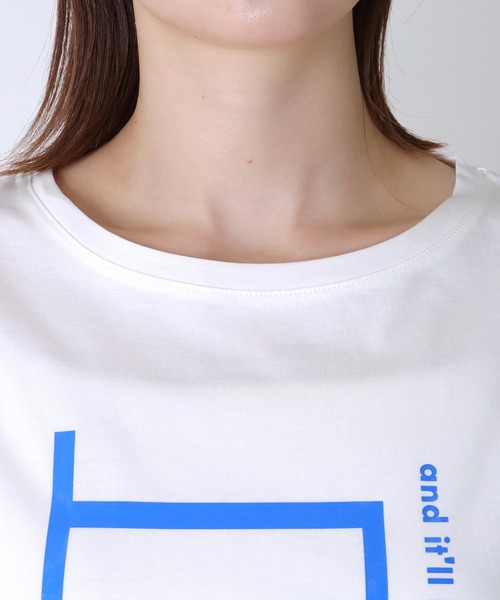 Jines(ジネス)の「ラバープリントロゴTシャツ(Tシャツ/カットソー・レディース・ホワイト×ブルー/チャコールグレー/ホワイト×ブラック・38)」の15枚目の写真