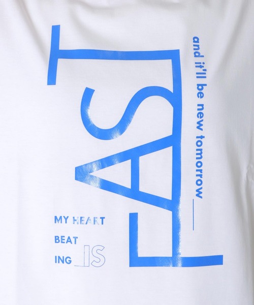 Jines(ジネス)の「ラバープリントロゴTシャツ(Tシャツ/カットソー・レディース・ホワイト×ブルー/チャコールグレー/ホワイト×ブラック・38)」の18枚目の写真