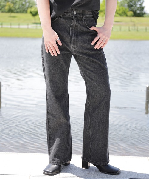 ZIP FIVE(ジップファイブ)の「【ZIP FIVE】ケミカル ヴィンテージ ワイドフレア デニムパンツ セミフレアデニムパンツ(デニムパンツ・メンズ・ネイビー/ケミカルウォッシュ/ブラック/サックスブルー/グレー・MEDIUM/LARGE/X-LARGE)」の10枚目の写真