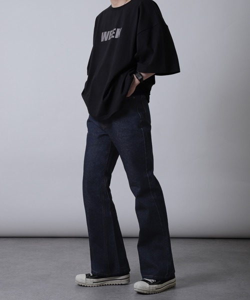 ZIP FIVE(ジップファイブ)の「【ZIP FIVE】ケミカル ヴィンテージ ワイドフレア デニムパンツ セミフレアデニムパンツ(デニムパンツ・メンズ・ネイビー/ケミカルウォッシュ/ブラック/サックスブルー/グレー・MEDIUM/LARGE/X-LARGE)」の21枚目の写真