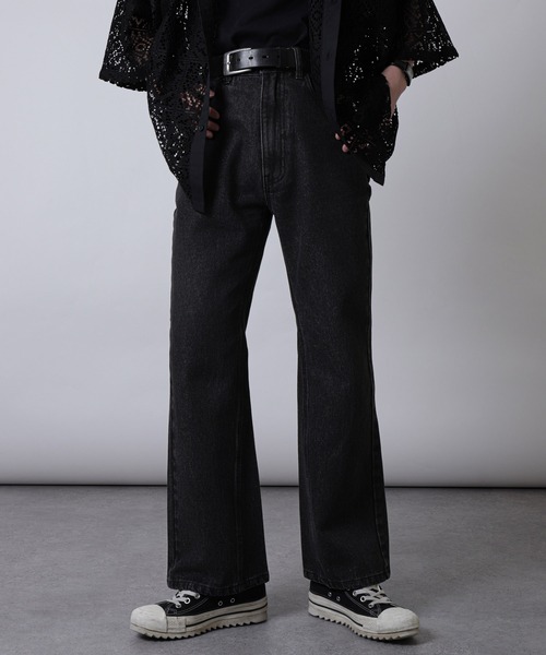 ZIP FIVE(ジップファイブ)の「【ZIP FIVE】ケミカル ヴィンテージ ワイドフレア デニムパンツ セミフレアデニムパンツ(デニムパンツ・メンズ・ネイビー/ケミカルウォッシュ/ブラック/サックスブルー/グレー・MEDIUM/LARGE/X-LARGE)」の14枚目の写真