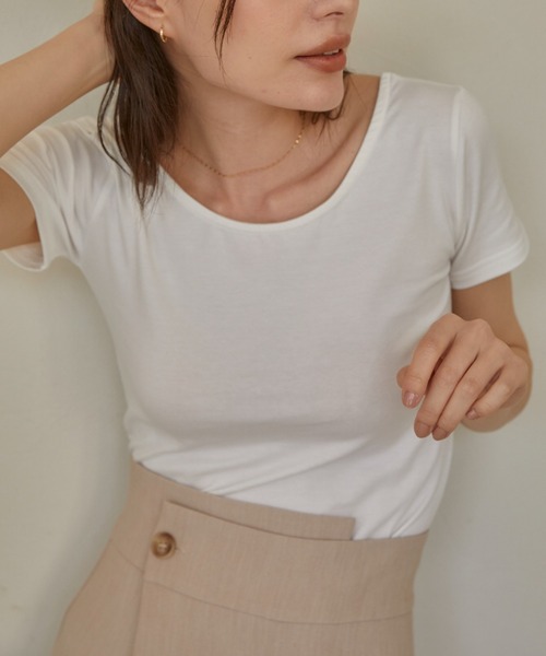 ACYM（アシーム）の「Minimal fit Tシャツ（Tシャツ/カットソー・レディース・イエロー/ホワイト/ブラック・FREE）」の2枚目の写真