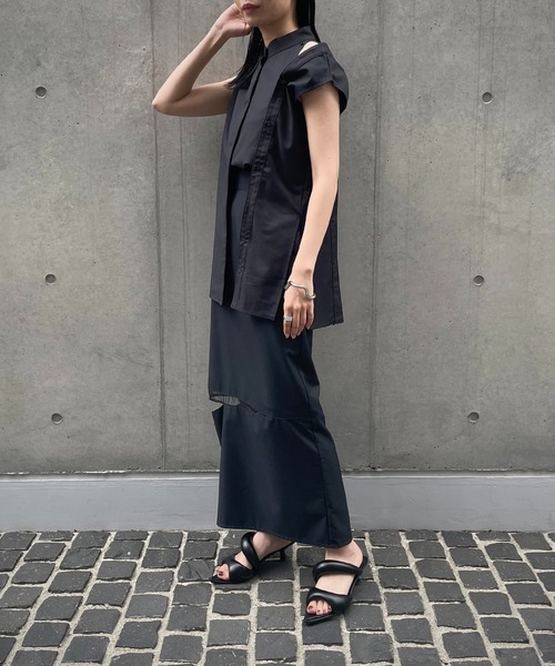 &g'aime(アンジェム)の「【&g’aime】マルチウェイボタンデザインノースリーブシャツ(シャツ/ブラウス・レディース・チャコールグレー/ブラック・FREE)」の19枚目の写真