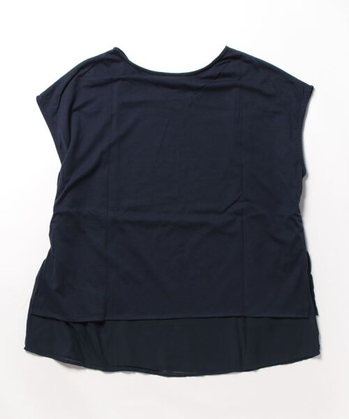 alotta(アロッタ)の「シフォンレイヤードデザインTシャツ(Tシャツ/カットソー・レディース・グレイッシュベージュ/ネイビー/ライトグレー・M/LL/L/3L/4L)」の19枚目の写真