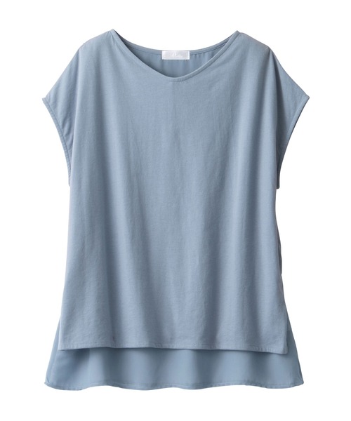 alotta(アロッタ)の「シフォンレイヤードデザインTシャツ(Tシャツ/カットソー・レディース・グレイッシュベージュ/ネイビー/ライトグレー・M/LL/L/3L/4L)」の18枚目の写真