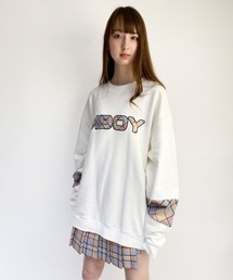 TEDDY CHECK ロゴ トップス