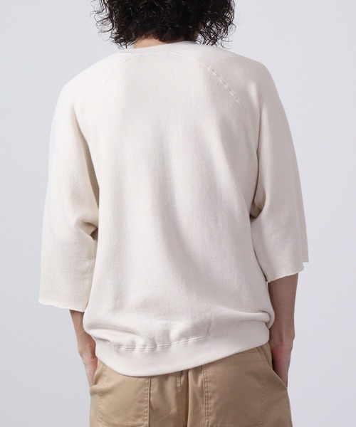 JEMORGAN(ジェーイーモーガン)の「JEMORGAN 柔編み裏毛 5分袖ラグランクルー(Tシャツ/カットソー・メンズ・サックスブルー/チャコール/グリーン/マスタード/オフホワイト/杢グレー・L/XL/M)」の18枚目の写真