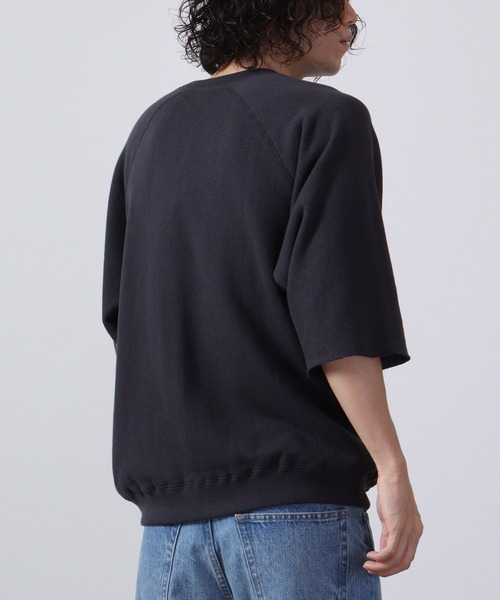 JEMORGAN(ジェーイーモーガン)の「JEMORGAN 柔編み裏毛 5分袖ラグランクルー(Tシャツ/カットソー・メンズ・サックスブルー/チャコール/グリーン/マスタード/オフホワイト/杢グレー・L/XL/M)」の19枚目の写真