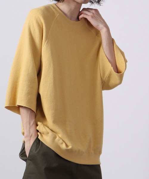 JEMORGAN(ジェーイーモーガン)の「JEMORGAN 柔編み裏毛 5分袖ラグランクルー(Tシャツ/カットソー・メンズ・サックスブルー/チャコール/グリーン/マスタード/オフホワイト/杢グレー・L/XL/M)」の21枚目の写真