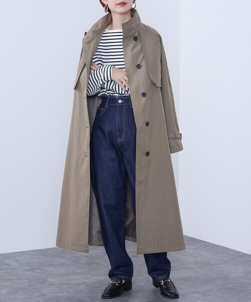 BEAMS HEART（ビームスハート）の「BEAMS HEART / ハイネック オーバー トレンチコート（トレンチコート・レディース・ホワイト系その他5/カーキ・MEDIUM/SMALL）」の5枚目の写真