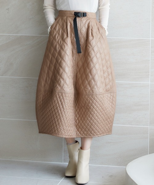 miclat（ミクラ）の「大きいサイズ　キルティングスカート　miclat（スカート・レディース・モカ/ブラック・3L/5L/L/LL/4L）」の6枚目の写真