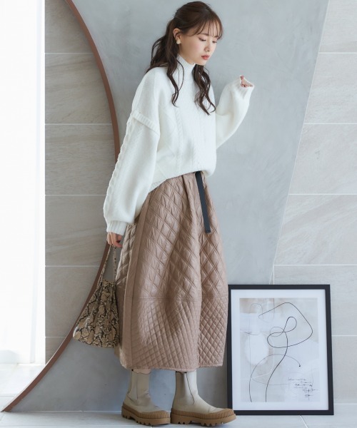 miclat（ミクラ）の「大きいサイズ　キルティングスカート　miclat（スカート・レディース・モカ/ブラック・3L/5L/L/LL/4L）」の14枚目の写真