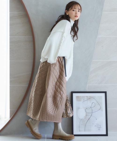 miclat（ミクラ）の「大きいサイズ　キルティングスカート　miclat（スカート・レディース・モカ/ブラック・3L/5L/L/LL/4L）」の15枚目の写真