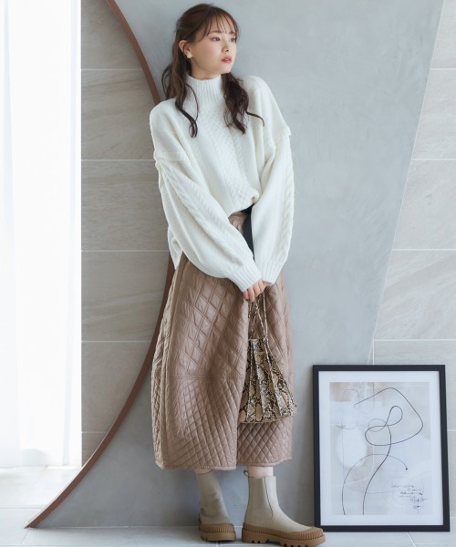 miclat（ミクラ）の「大きいサイズ　キルティングスカート　miclat（スカート・レディース・モカ/ブラック・3L/5L/L/LL/4L）」の16枚目の写真