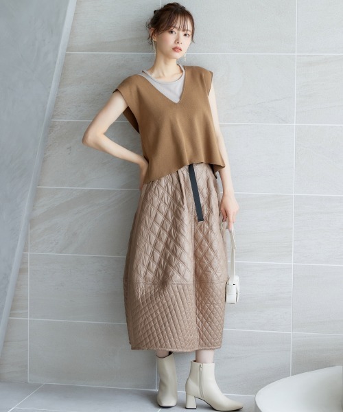 miclat（ミクラ）の「大きいサイズ　キルティングスカート　miclat（スカート・レディース・モカ/ブラック・3L/5L/L/LL/4L）」の21枚目の写真