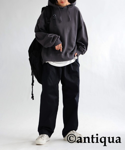 antiqua（アンティカ）の「綿100%テーパードパンツ（その他パンツ・レディース・アイボリー/ベージュ/グレー系その他/ブラック・FREE）」の7枚目の写真