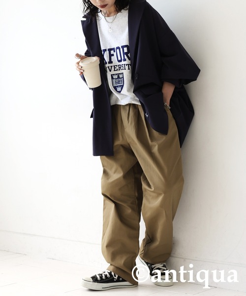 antiqua（アンティカ）の「綿100%テーパードパンツ（その他パンツ・レディース・アイボリー/ベージュ/グレー系その他/ブラック・FREE）」の16枚目の写真