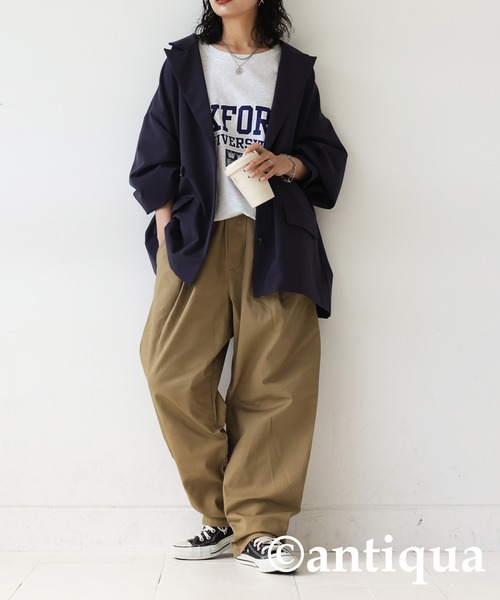 antiqua（アンティカ）の「綿100%テーパードパンツ（その他パンツ・レディース・アイボリー/ベージュ/グレー系その他/ブラック・FREE）」の18枚目の写真