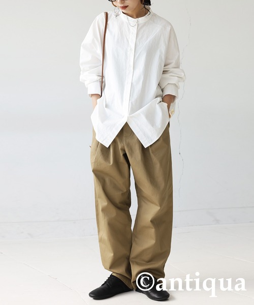 antiqua（アンティカ）の「綿100%テーパードパンツ（その他パンツ・レディース・アイボリー/ベージュ/グレー系その他/ブラック・FREE）」の13枚目の写真